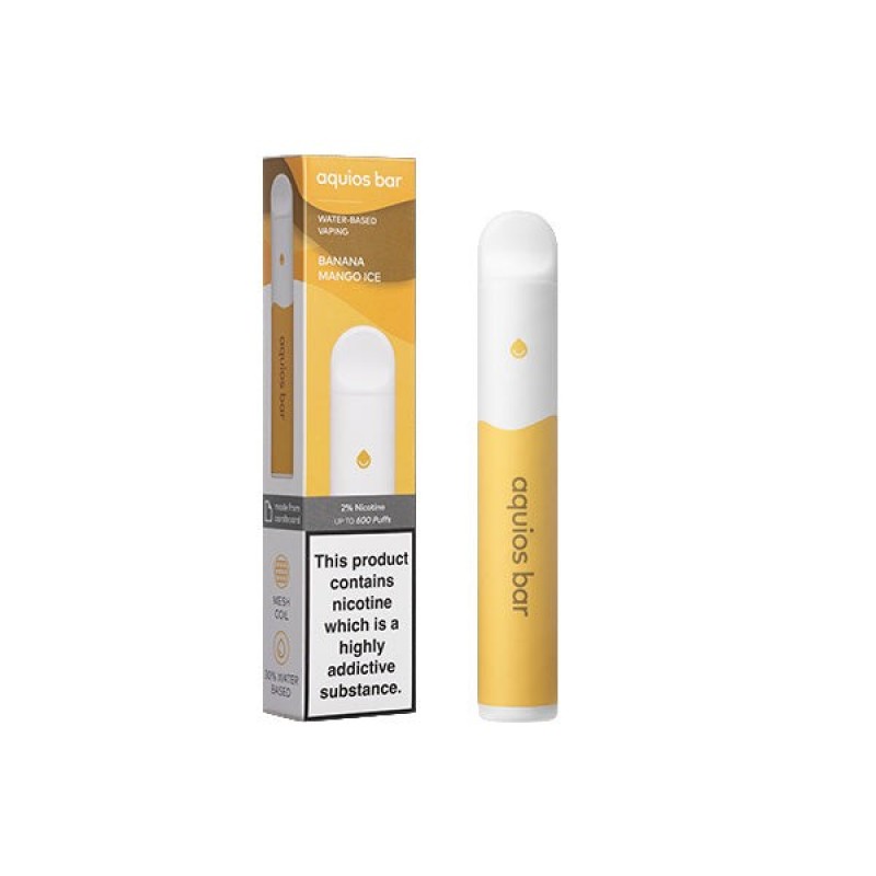 Aquios Bar Water Based Recyclable Disposable Vape Kit 600 Puffs